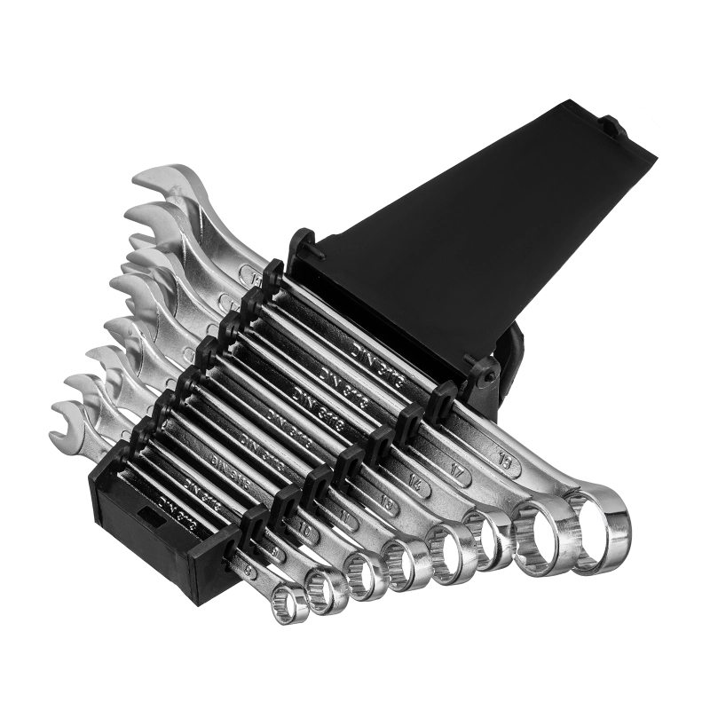 Набор ключей комбинированных, 8-19 мм, CrV, 8 шт Сибртех (15448)