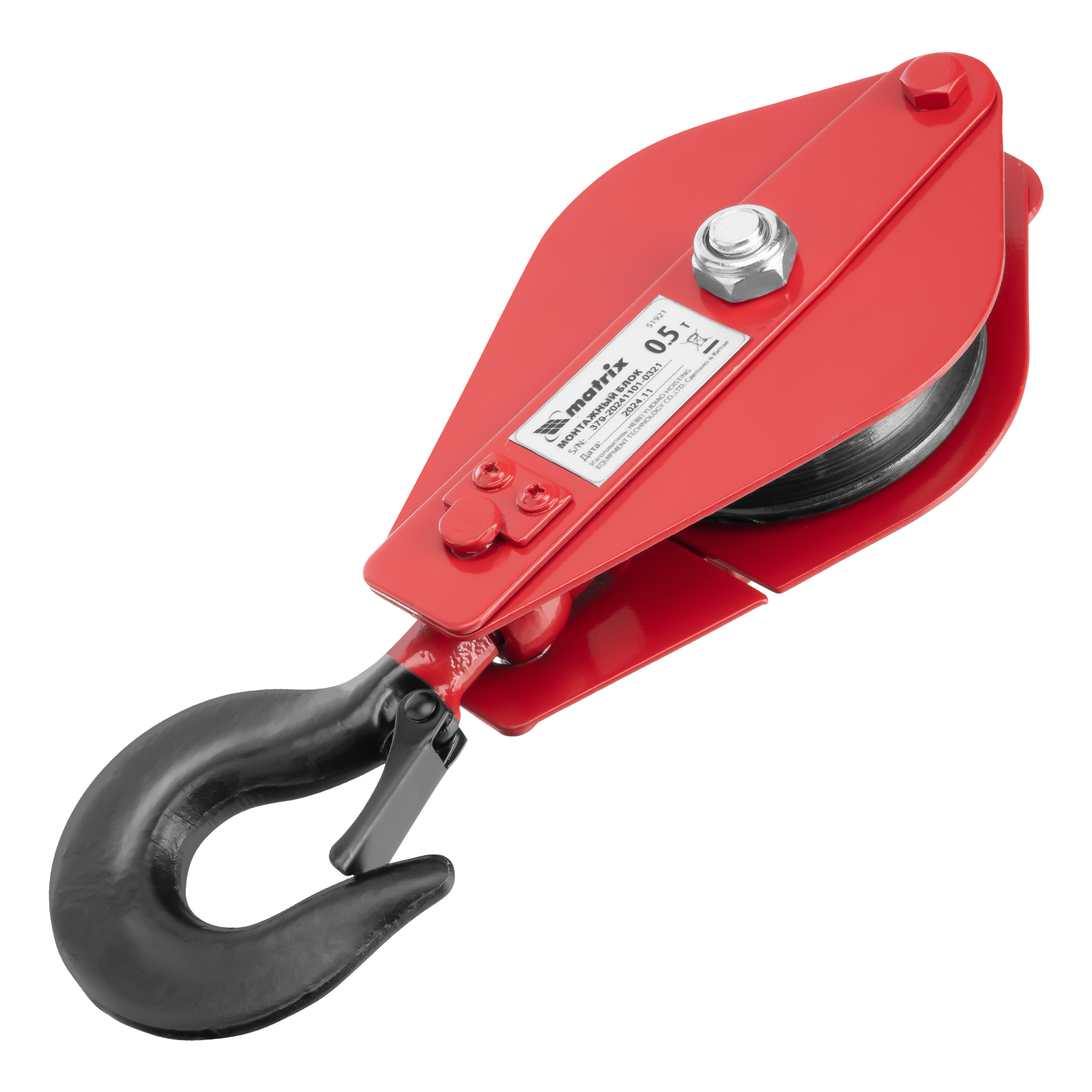 Блок монтажный с крюком, 0.5 т Matrix (51921)