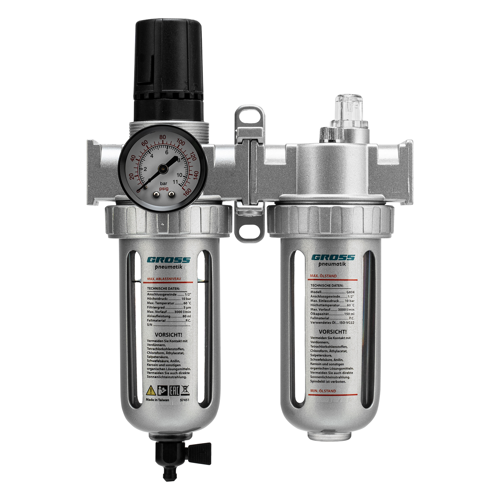 Блок подготовки воздуха регулятор-фильтр-лубрикатор G804, 1/2 Gross (57451)