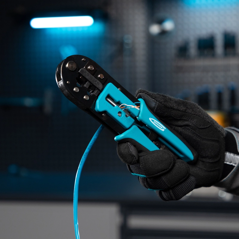 Клещи для обжима телефонных и компьютерных клемм RJ-45, 6P, 8P и RJ-11/12, 6P, 8P Gross (17719)