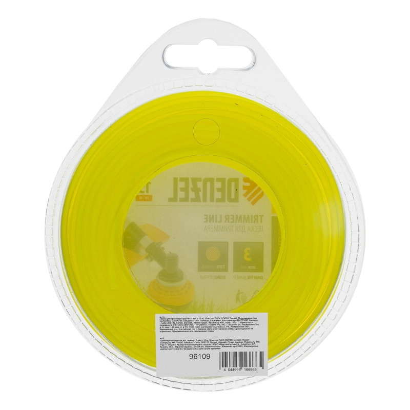 Леска для триммера, круглая 3 мм х 15 м, блистер Flex cord Denzel (96109)