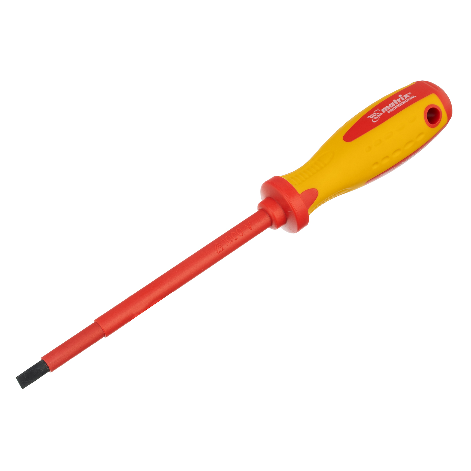 Отвертка Insulated, SL6.5 x 150 мм, CrMo, до 1000 В, двухкомпонентная рукоятка Matrix Professional (12920)