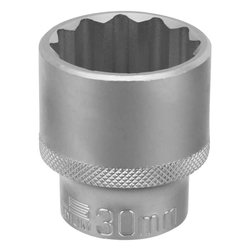 Головка торцевая, 30 мм, двенадцатигранная, CrV, под квадрат 1/2, хромированная Stels (13673)