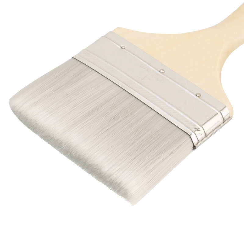 Кисть плоская для лаков "Евро" 4", искусственная щетина, деревянная ручка MTX (83090)