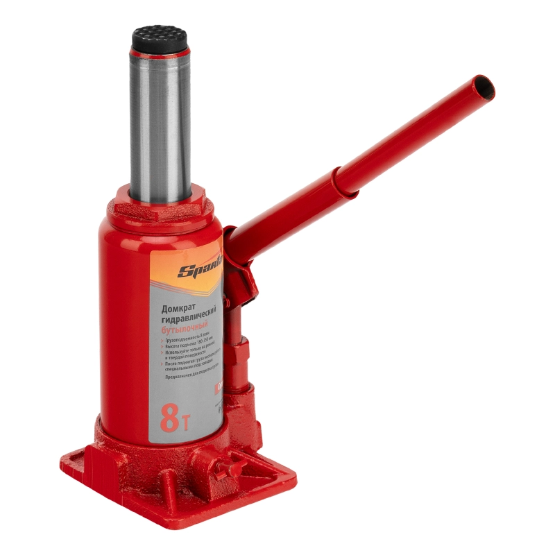 Домкрат гидравлический бутылочный 8 т, h подъема 180-350 мм Sparta Compact (50334)