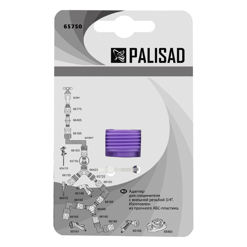 Адаптер пластмассовый, 3/4, внешняя резьба Palisad (65750)