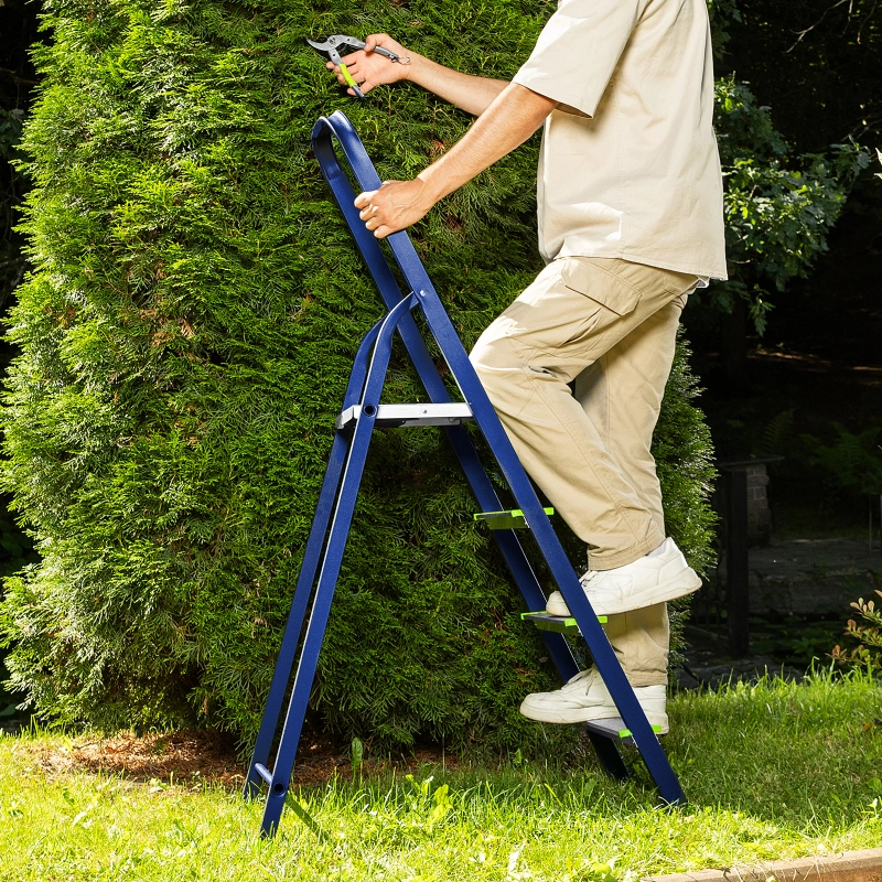 Стремянка, 4 ступени, стальной профиль, алюминиевые ступени Сибртех (97954)