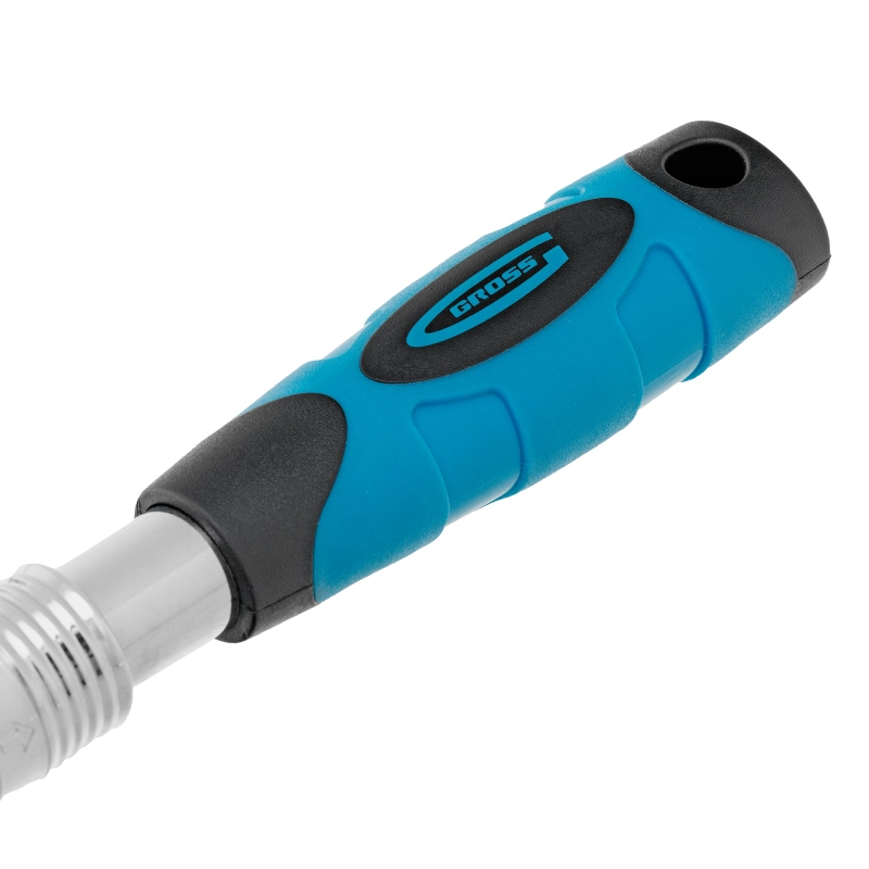 Ключ-трещотка телескопический 1/4", 150-200 мм, CrV, 72 зуба, с быстрым сбросом, хром Gross (14074)