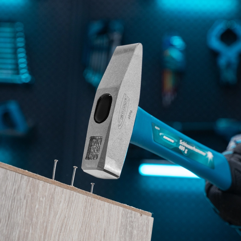 Молоток слесарный, 400 г, квадратный боек, фибергласовая обрезиненная рукоятка Gross (10274)