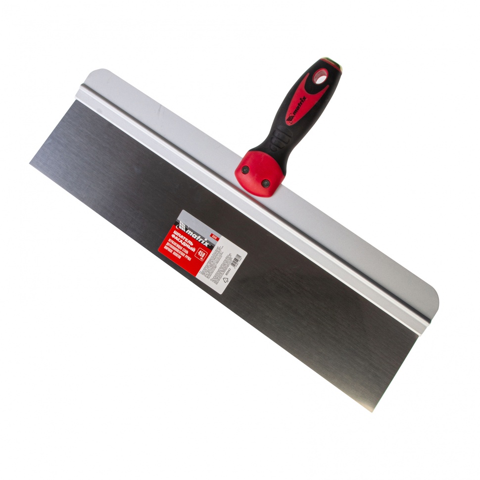 Шпатель фасадный из нержавеющей стали, 450 мм, двухкомпонентная ручка, широкое полотно Matrix (85543)