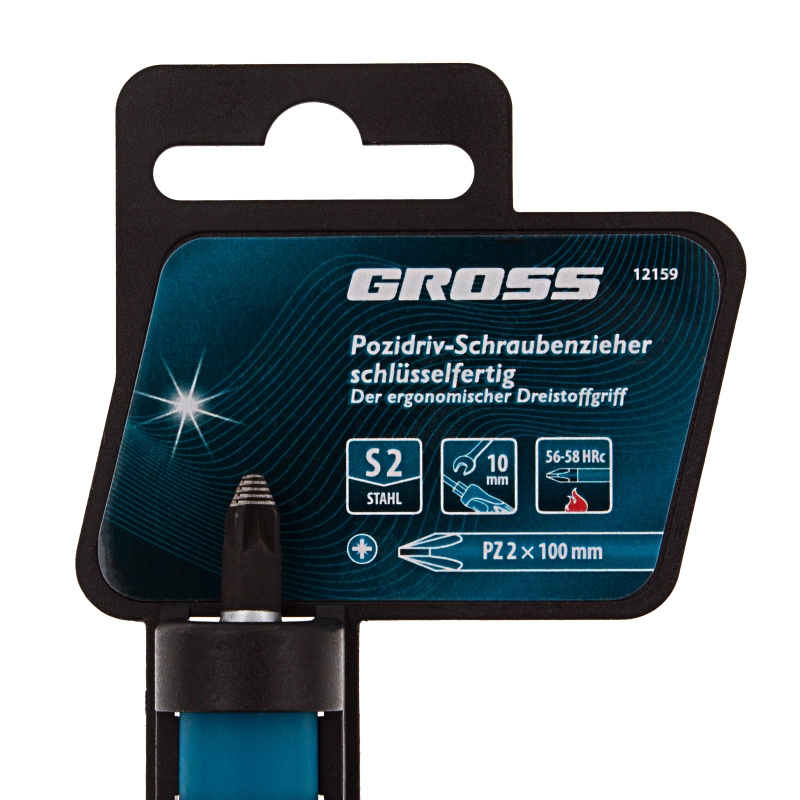 Отвертка PZ2 x 100 мм, S2, трехкомпонентная ручка Gross (12159)