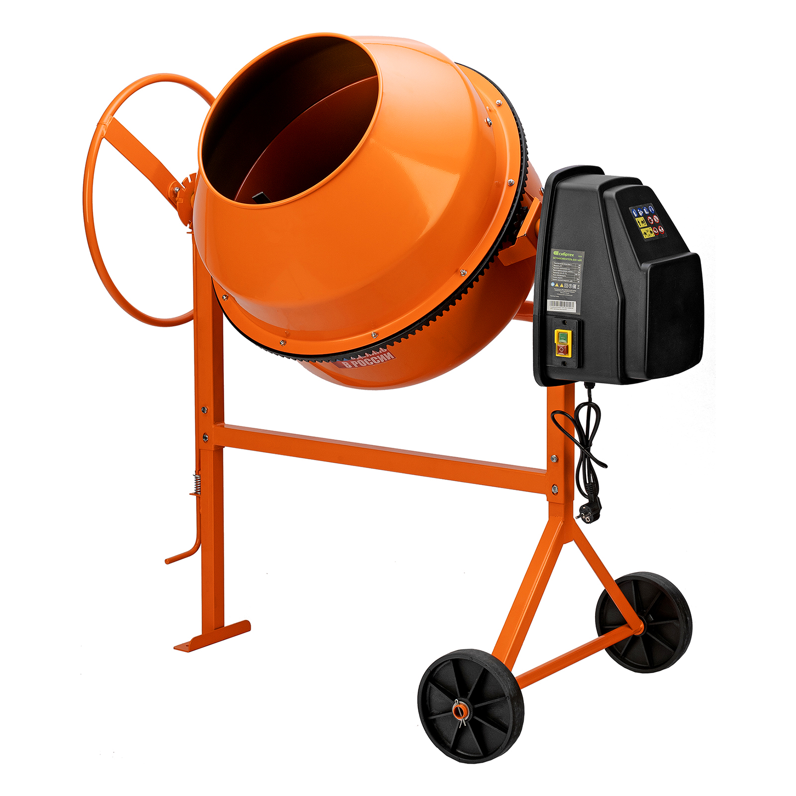 Бетоносмеситель БСЕ-200П, 200 л, 1000 Вт, полиамидный венец Сибртех (95510)