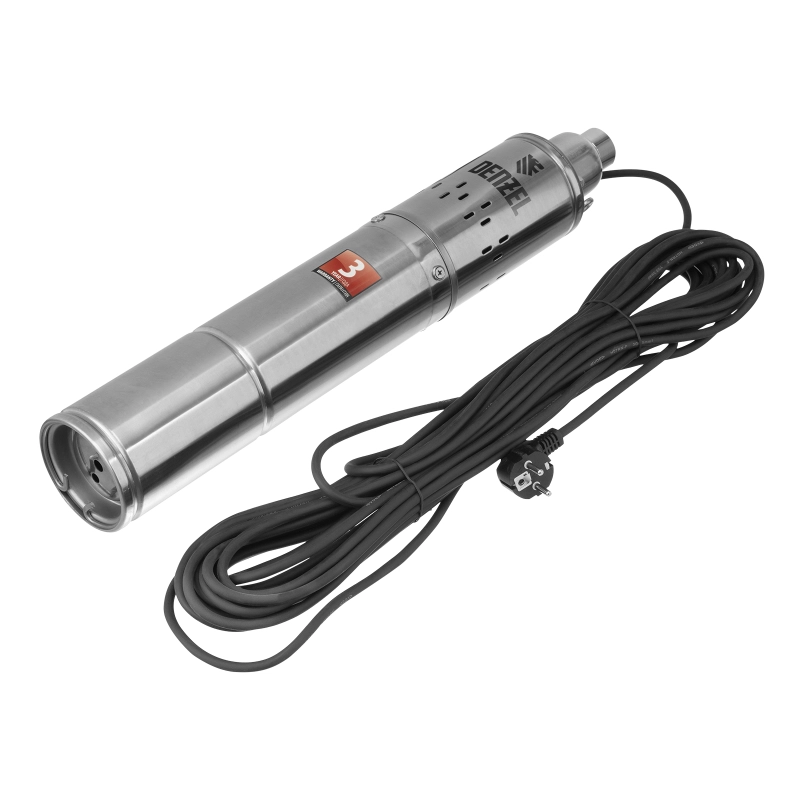 Скважинный насос DWS-4-100, винтовой, диаметр 4", 800 Вт, 1700 л/ч, напор 100 м Denzel (97252)