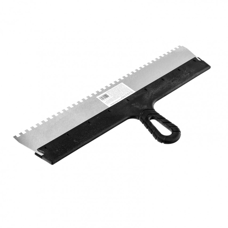 Шпатель из нержавеющей стали, 450 мм, зуб 6 х 6 мм, пластмассовая ручка Sparta (85142)