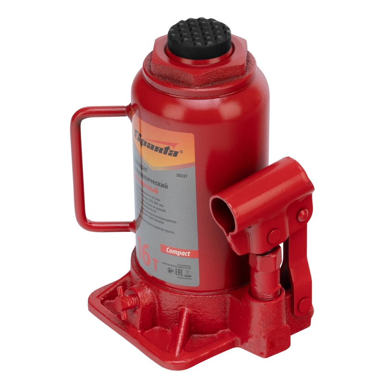 Домкрат гидравлический бутылочный 16 т, h подъема 205-400 мм Sparta Compact (50337)