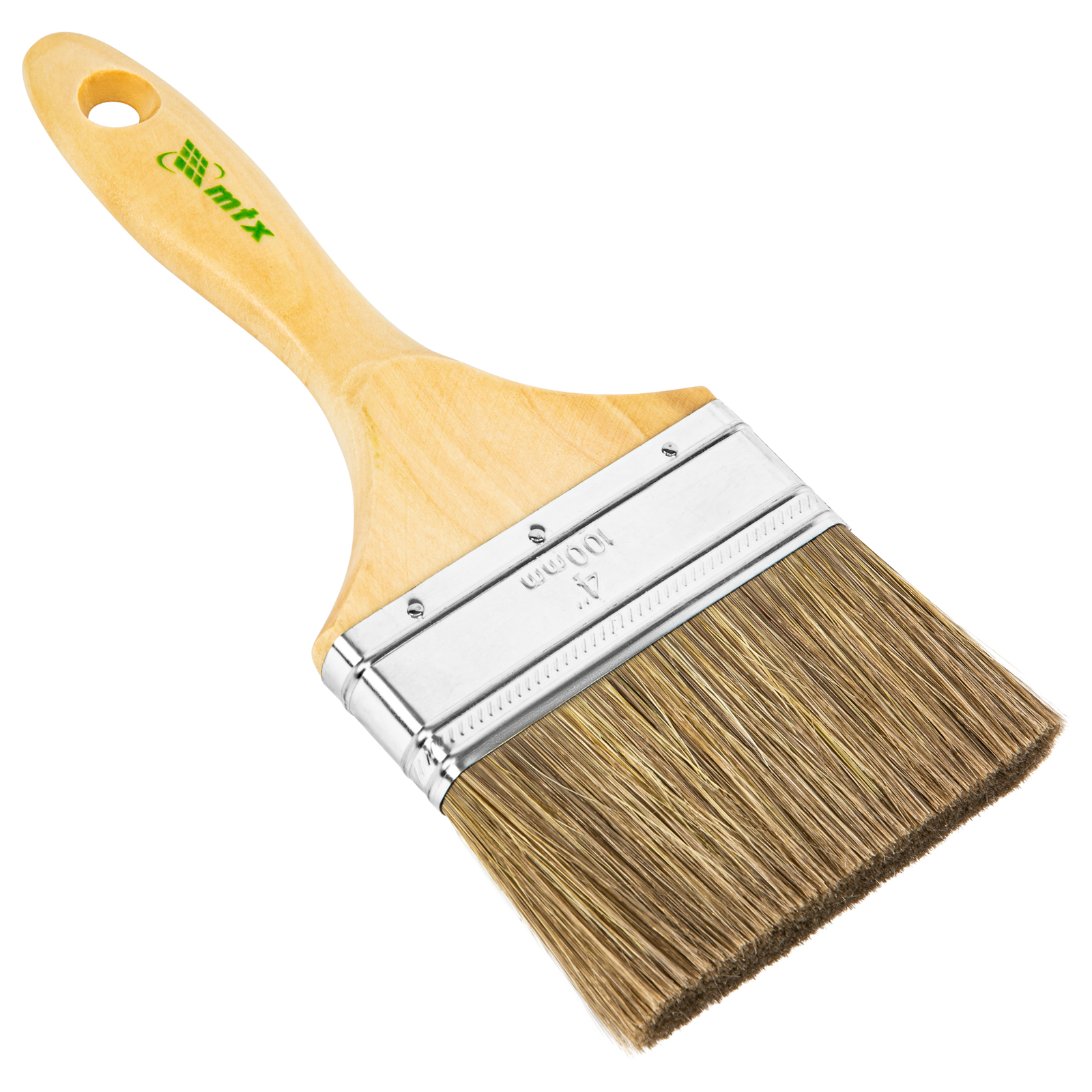 Кисть плоская "Евро" 4", смешанная щетина, деревянная ручка MTX (83082)
