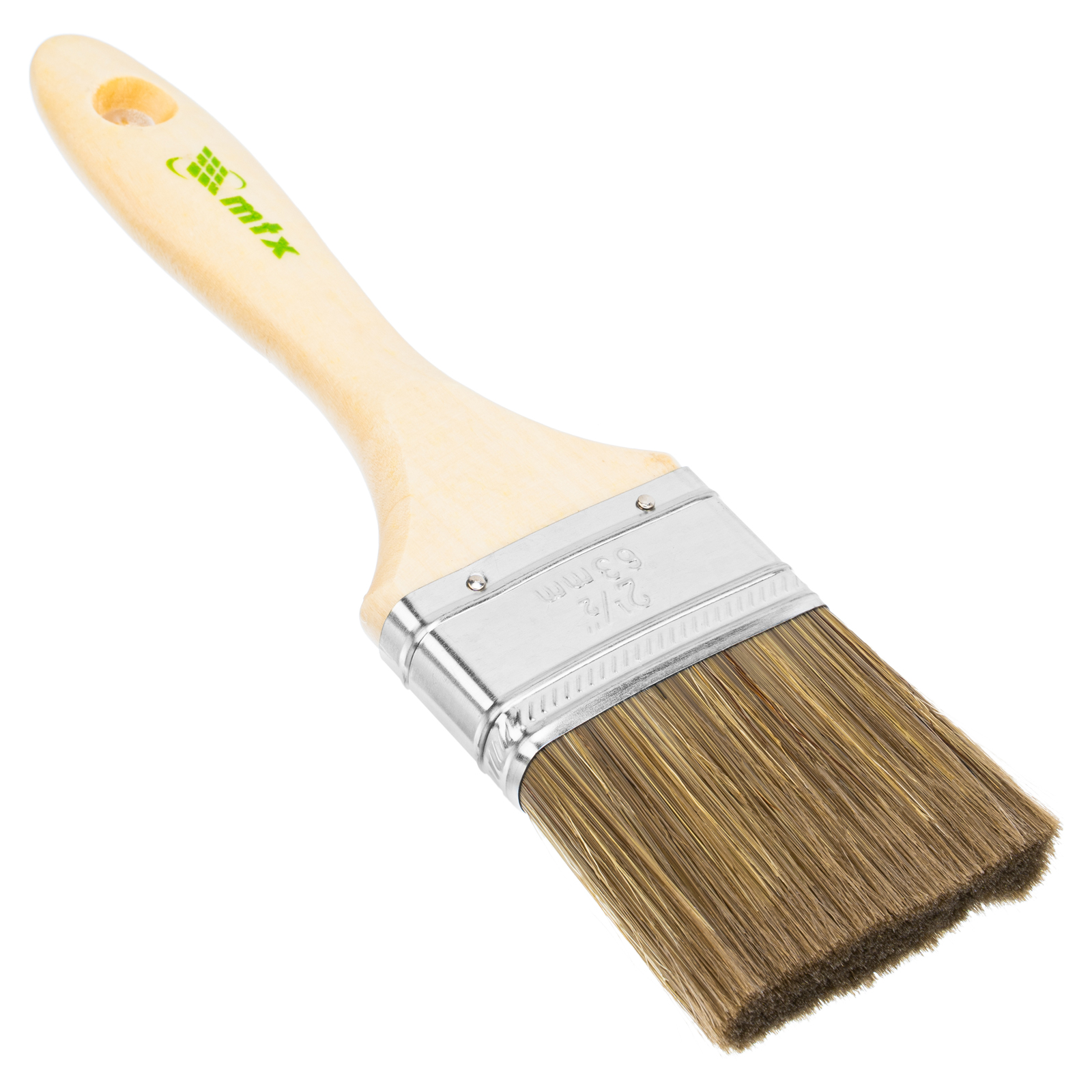 Кисть плоская "Евро" 2.5", смешанная щетина, деревянная ручка MTX (83080)