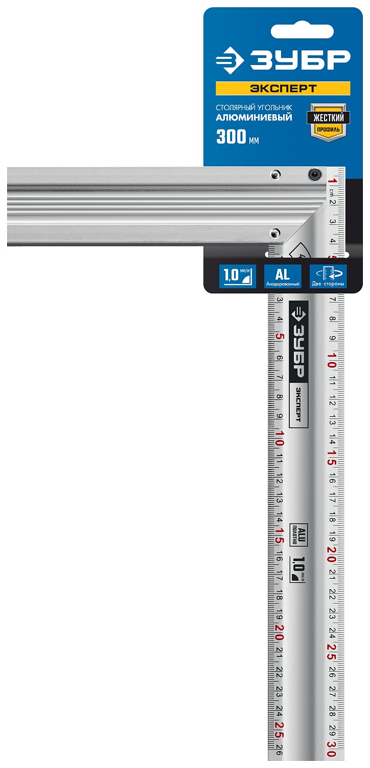 ЗУБР ЭКСПЕРТ 300 мм, жесткий столярный угольник, Профессионал (34392-30)