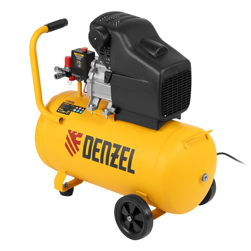 Компрессор воздушный, прямой привод DC1500/50, 1.5 кВт, 50 литров, 220 л/мин Denzel (58161)