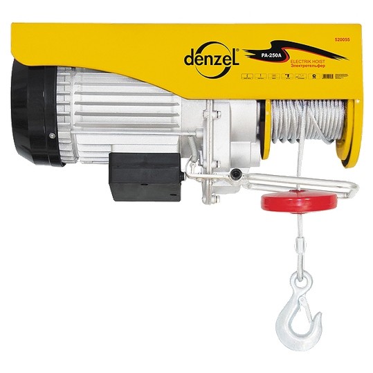 Тельфер электрический, 0.5/1 т, 1600 Вт, высота 6/12 м Denzel (520155)