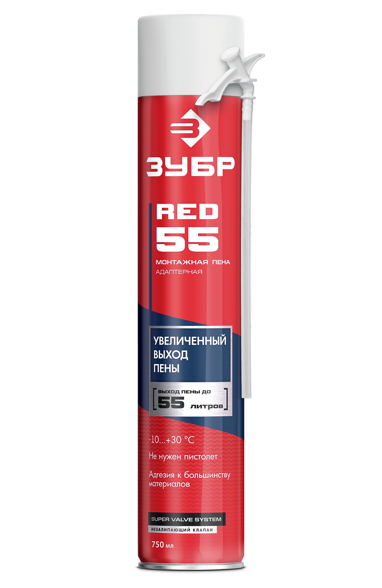 ЗУБР STD 65, 750 мл, адаптерная, с выходом до 65 л, монтажная пена (41144)