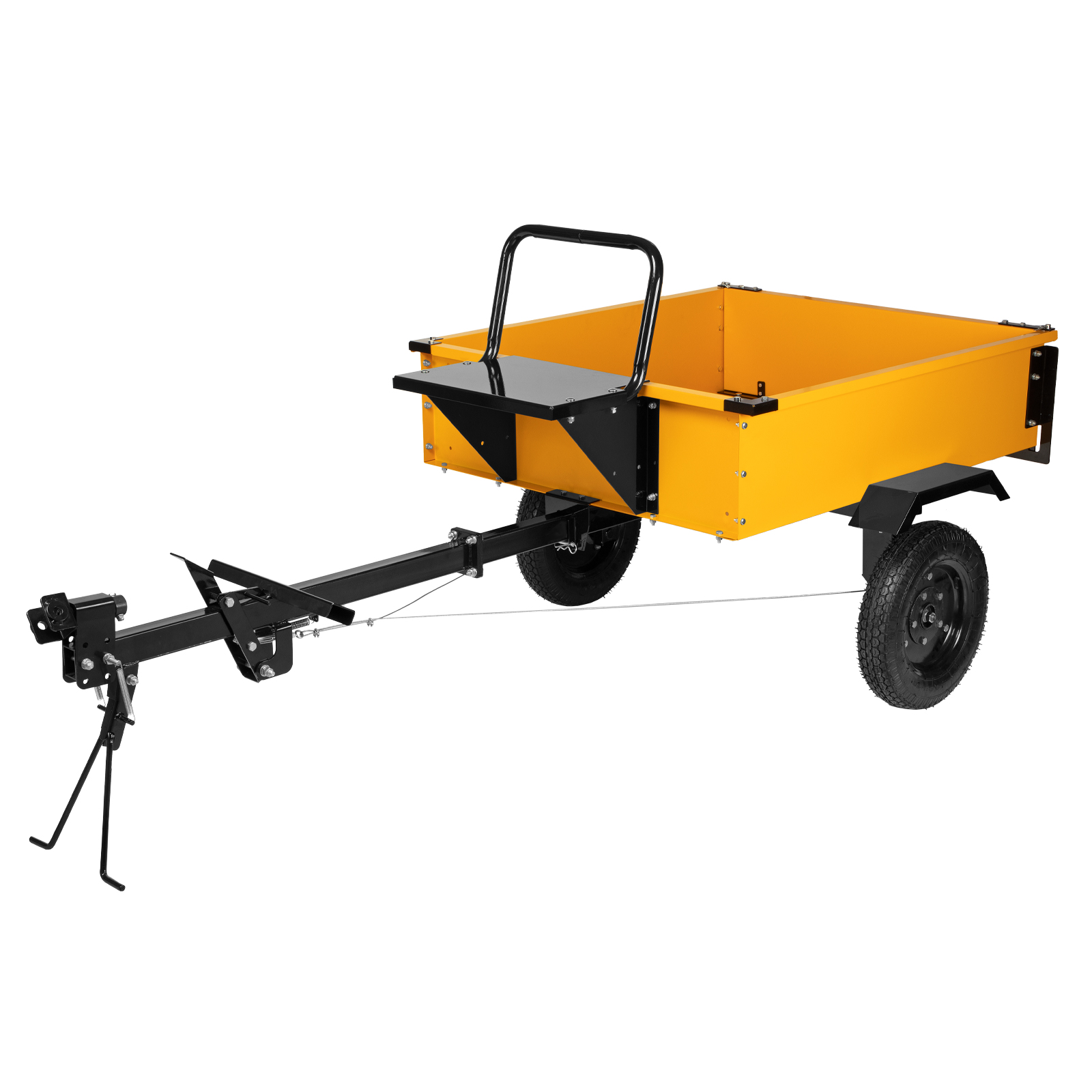 Прицеп для мотоблока TT-500, оцинк., груз. 500 кг, рег. сцепка, колеса 4.00-10, в упаковке Denzel (59950)