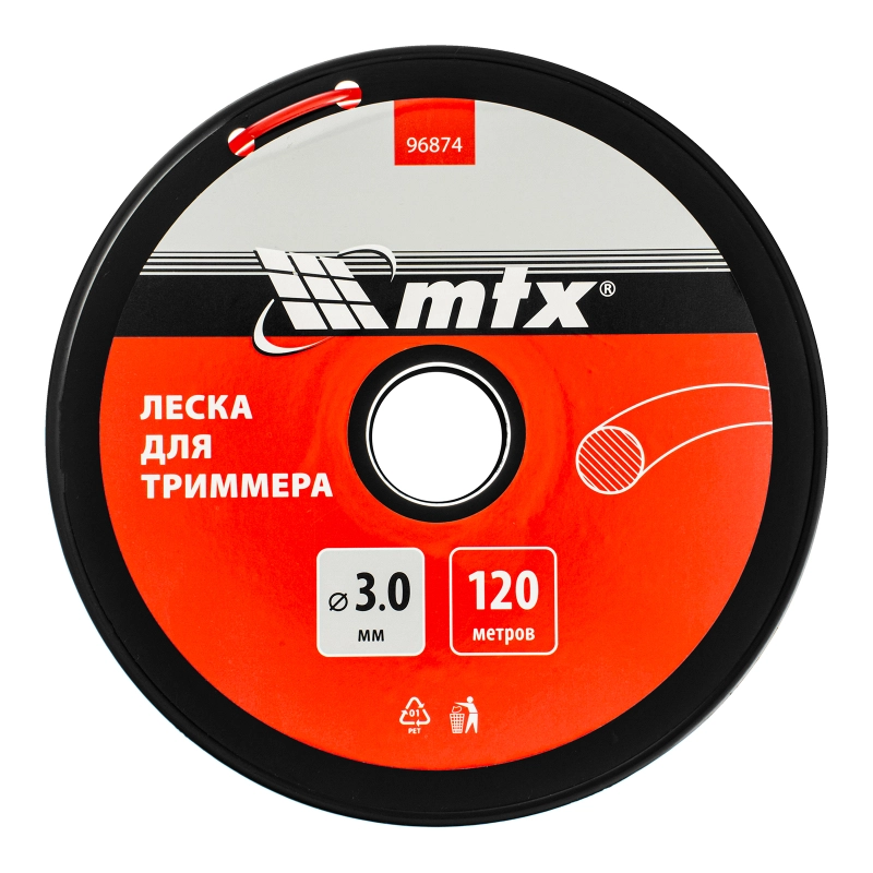 Леска для триммера круглая 3,0 мм х 120 м, на катушке MTX (96874)