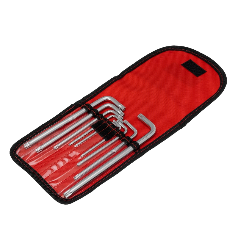 Набор ключей имбусовых Torx -Torx Tamper: 9 шт, T10-T50, CrV, удлиненных, с сатинированным покрытием, чехол Matrix (12313)