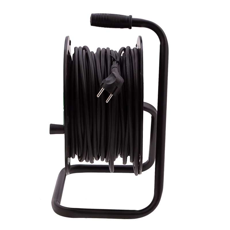 Удлинитель силовой 50 м, 16А, тип УХ10, ПВС, на кабельной катушке, 4 розетки без заземления Сибртех (95865)