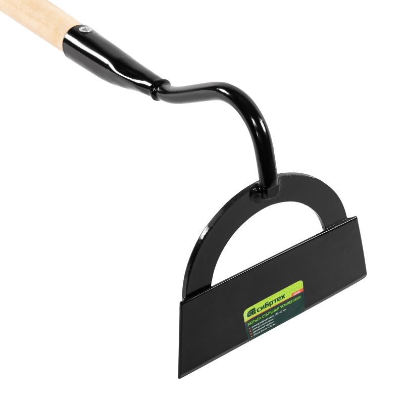 Мотыга стальная усиленная, 170 х 60 х 1430 мм, деревянный черенок, Сибртех (62282)