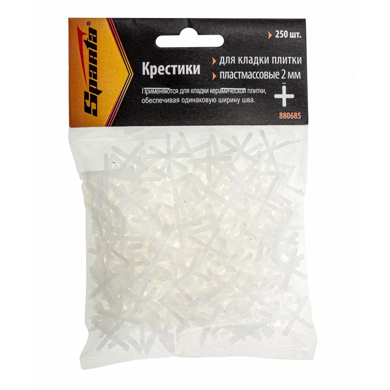 Крестики, 2.0 мм, для кладки плитки, 250 шт Sparta (880685)