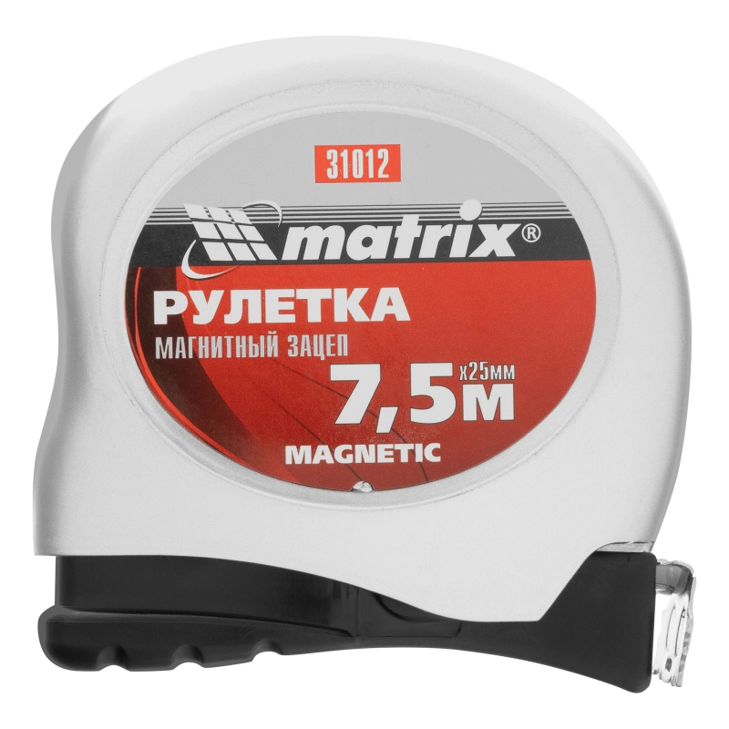 Рулетка Magnetic,7,5 м х 25 мм,магнитный зацеп Matrix (31012)