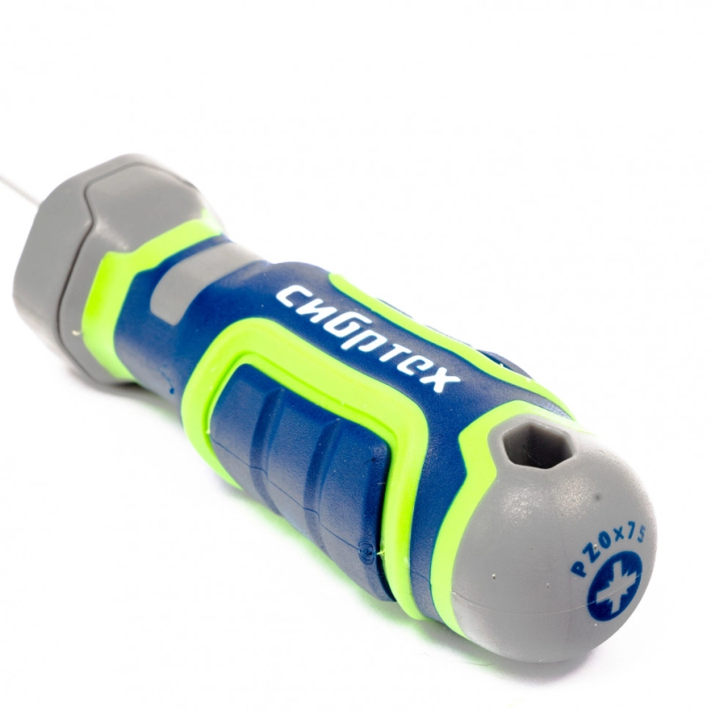 Отвертка PZ0 x 75 мм, CrV, четырехкомпонентная рукоятка Сибртех (12280)