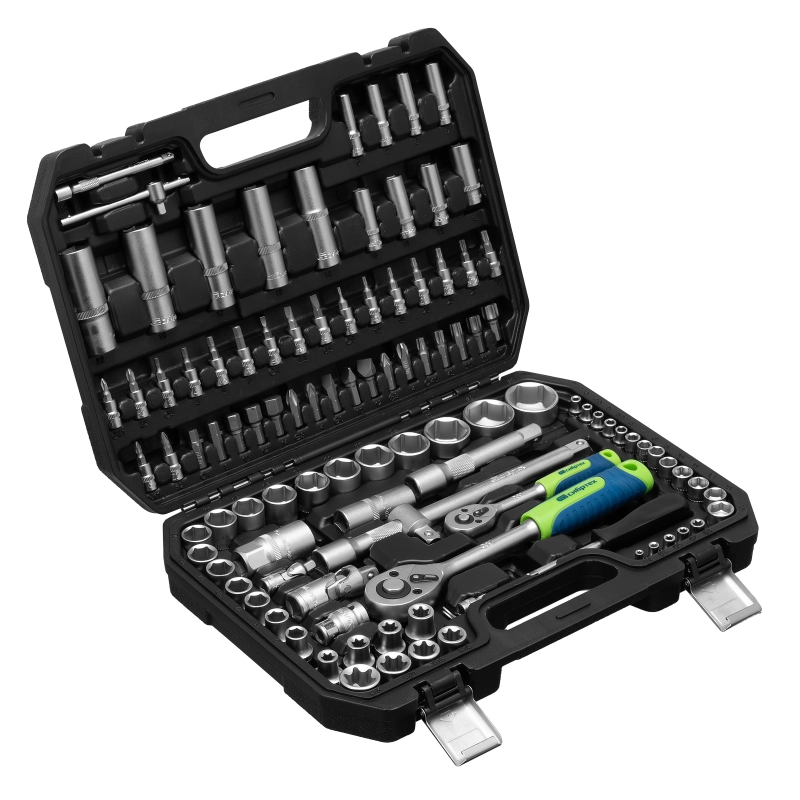 Набор инструментов, 1/2", 1/4", 108 предметов// Сибртех (13389)