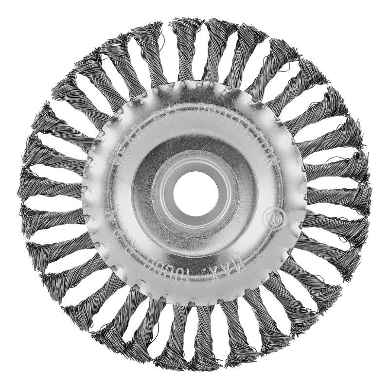Щетка для УШМ 125 мм, посадка 22.2 мм, плоская, крученая металлическая проволока Сибртех (746327)