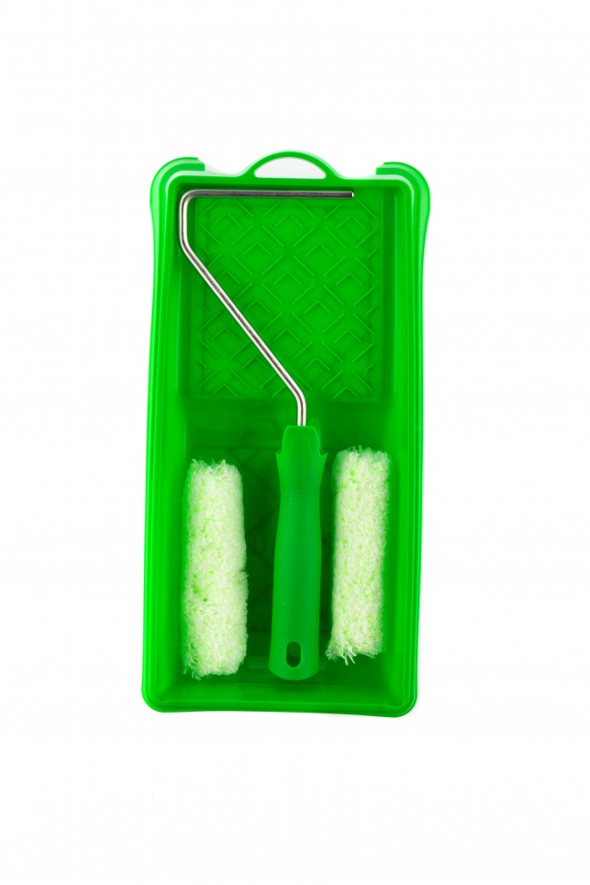 Малярный набор для работ по дереву: кювета 150 мм х 290 мм и мини-валик 110 мм Сибртех (80454)