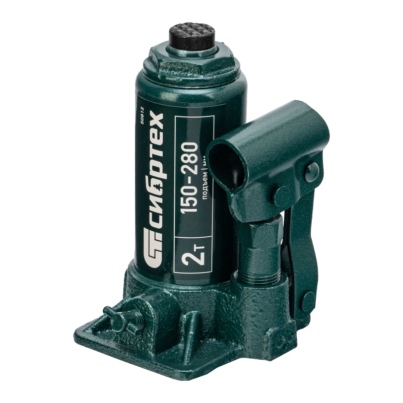 Домкрат гидравлический бутылочный, 2 т, 150-280 мм, в пласт. кейсе Сибртех (50812)