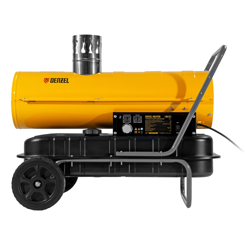 Дизельная тепловая пушка NHG-20i, 20 кВт, 600 м3/ч, непрямой нагрев, цифровой термостат Denzel (96491)