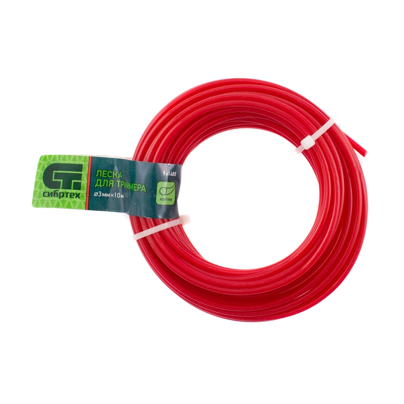 Леска для триммера круглая, 3.0 мм х 10 м, Сибртех (961485)