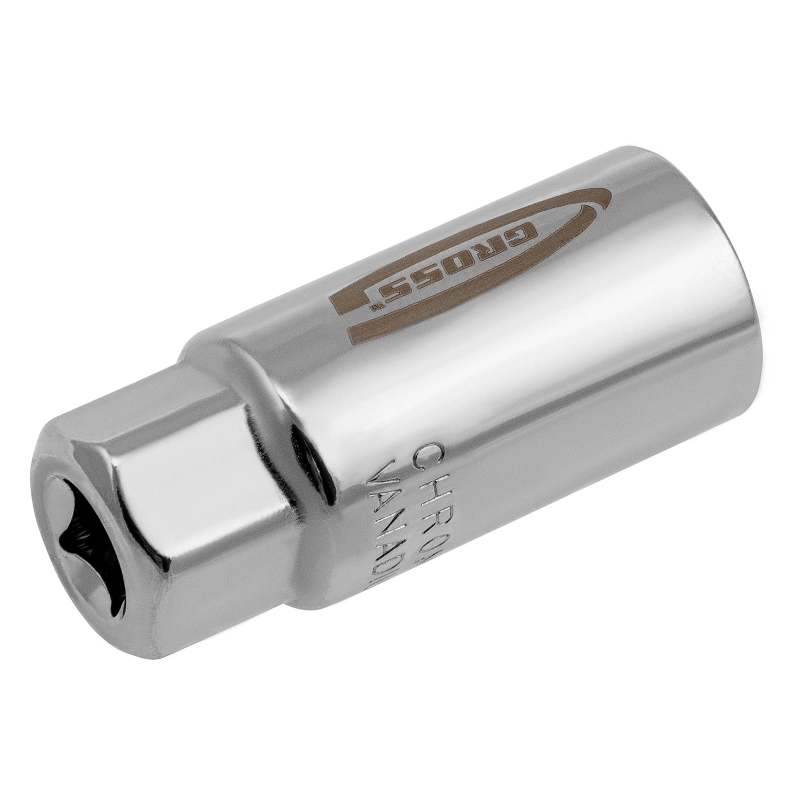 Головка торцевая многоразмерная, CrV, 6-21 мм, под квадрат 3/8, CrV, хромированная Gross (13191)