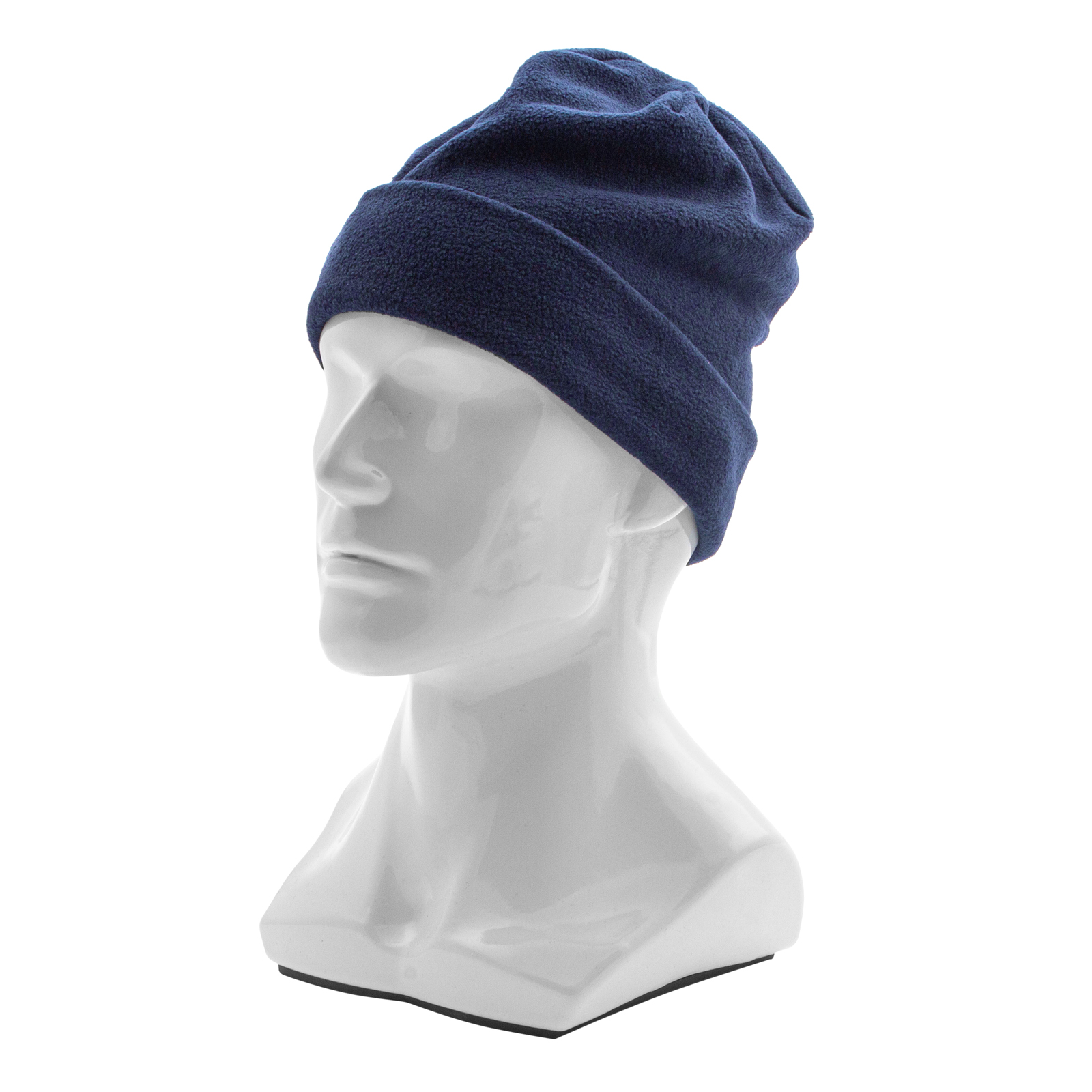 Шапка с отворотом из флиса для взрослых, размер 56-57, синяя Сибртех (68823)