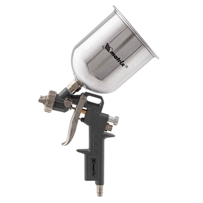 Краскораспылитель пневматический с верхним бачком V 1, 0 л, сопло D 1.2, 1.5 и 1.8 мм Matrix (57315)