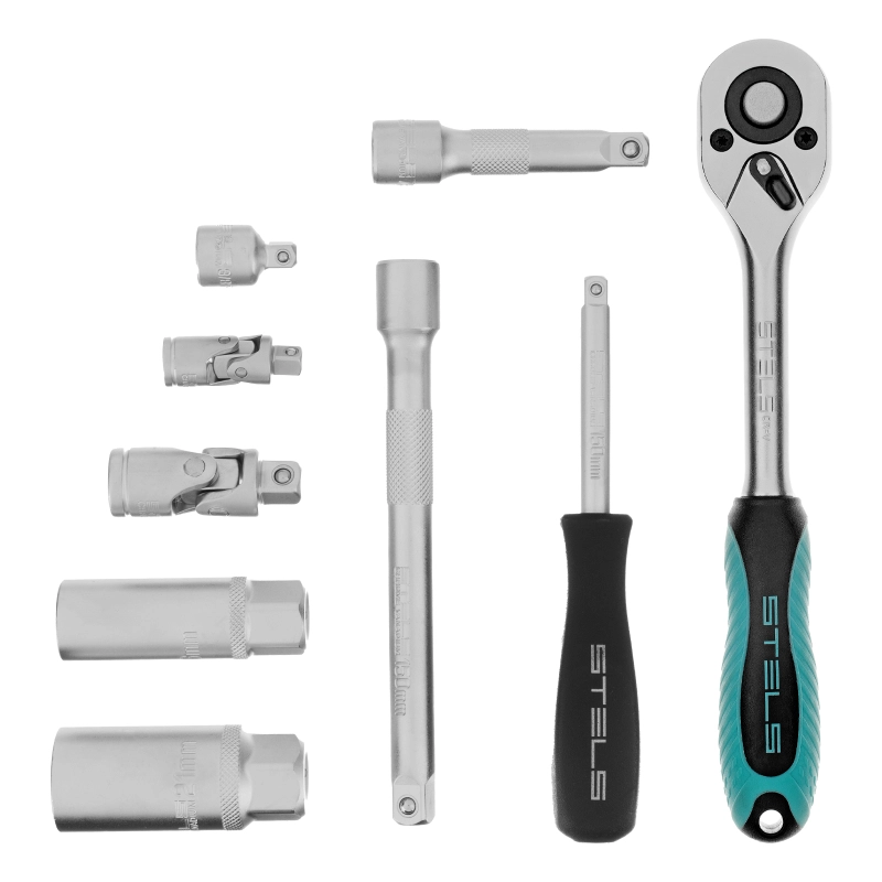 Набор торцевых головок с трещоткой, 1/4"и 3/8", 44 предмета Stels (13575)