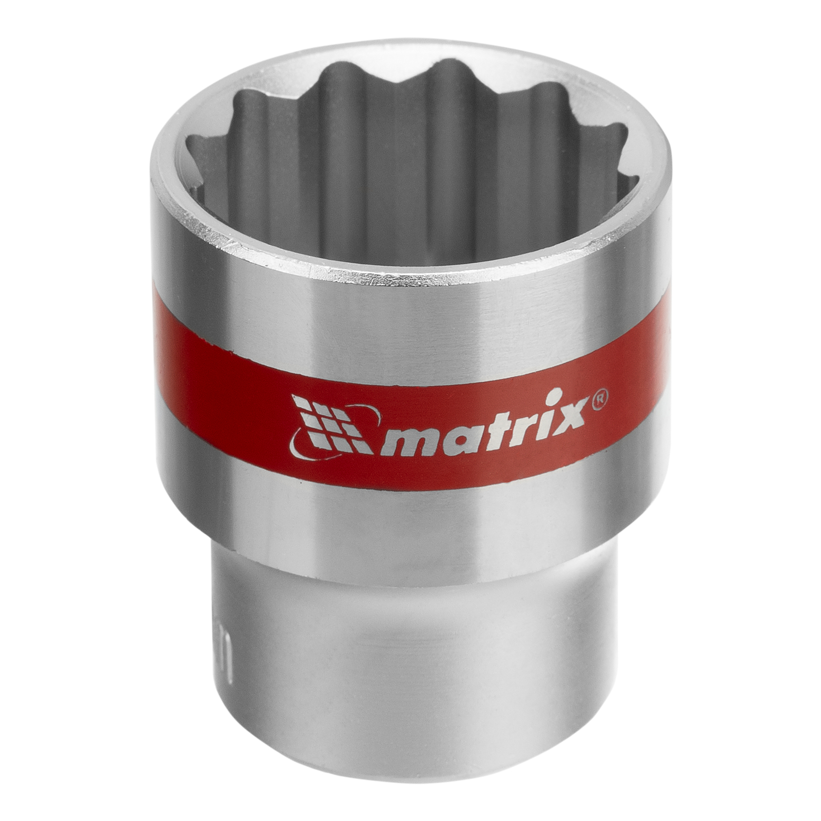 Головка торцевая, 24 мм, двенадцатигранная, CrV, под квадрат 1/2, хромированная Matrix (13693)