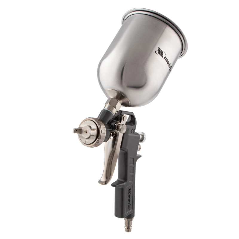 Краскораспылитель пневматический с верхним бачком V 0.6 л, сопло D 1.2, 1.5 и 1.8 мм Matrix (57314)