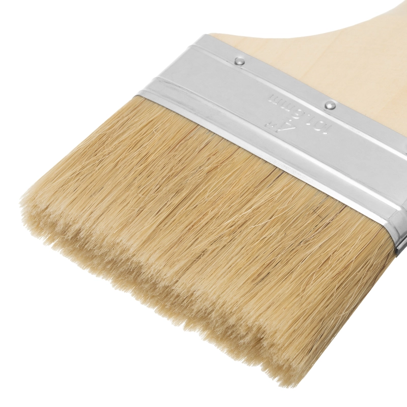 Кисть плоская "Евро" 4", натуральная щетина, деревянная ручка MTX (83057)