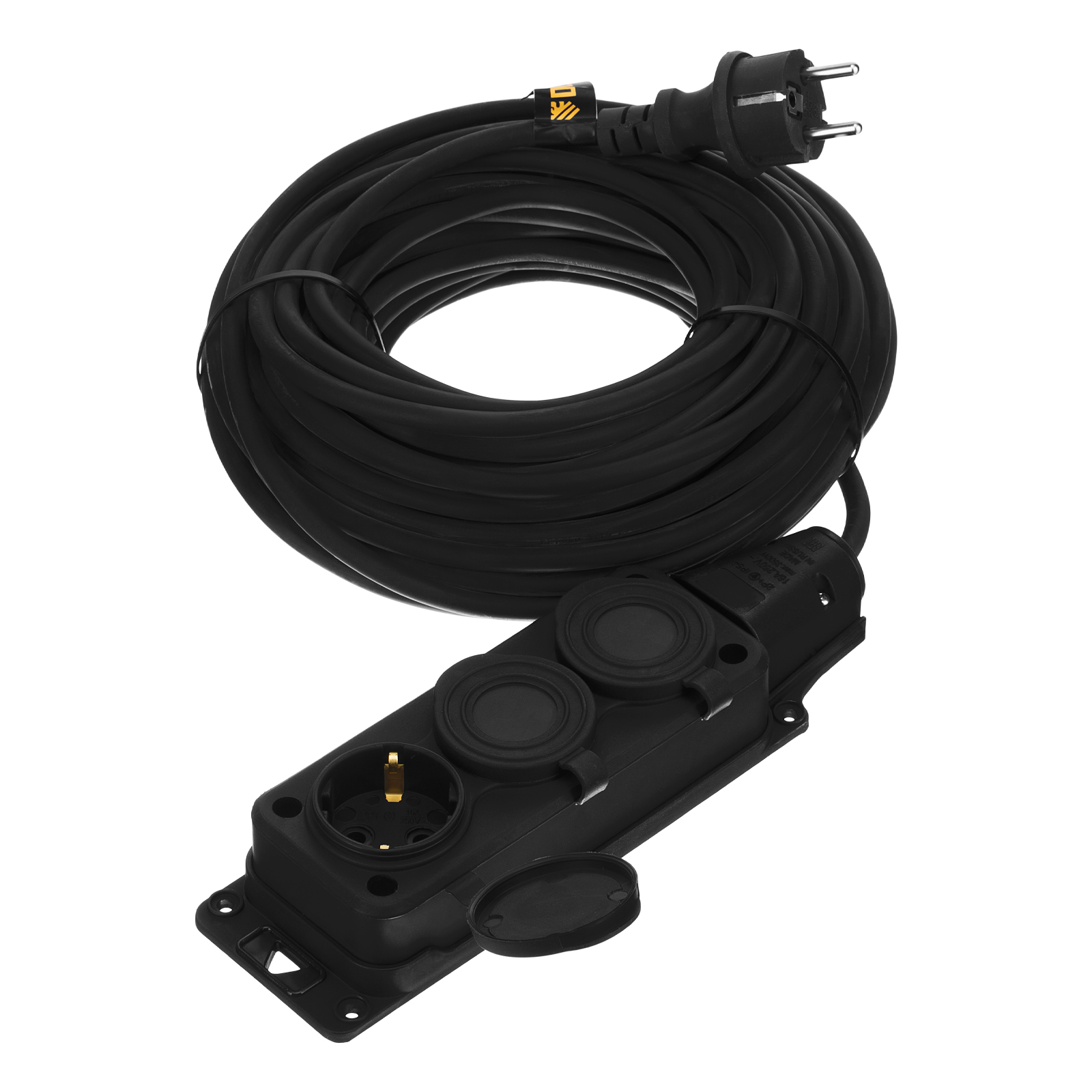 Удлинитель-шнур силовой Top Series, КГТТ, 20м, 3 розетки, 3 x 1,5 мм Denzel (37422)