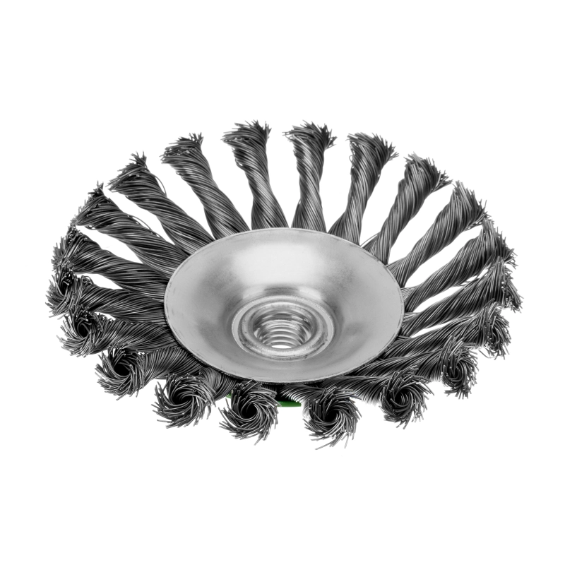 Щетка для УШМ, 125 мм, М14, "тарелка", крученая металлическая проволока Сибртех (746117)