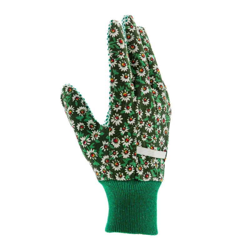 Перчатки садовые х/б ткань с ПВХ точкой, манжет, S Palisad (67761)