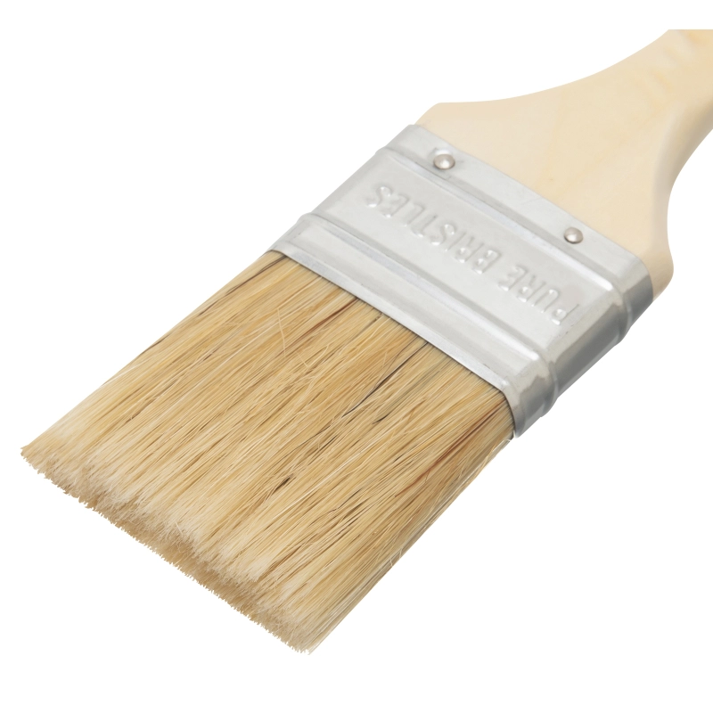 Кисть плоская "Евро" 2", натуральная щетина, деревянная ручка MTX (83053)